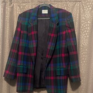 Pendleton Wool Blazer with Blue and Green Plaid